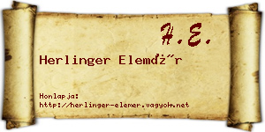 Herlinger Elemér névjegykártya